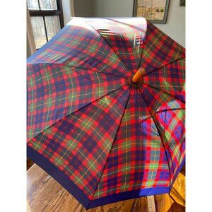 Vintage JG Hook Plaid Umbrella Quality 32"